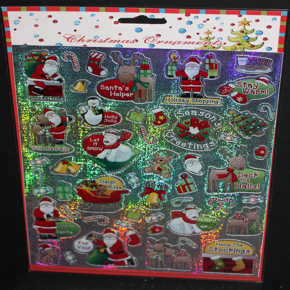 100 Christmas Laser Stickers (2 Sheets of 50 Stickers Ea)