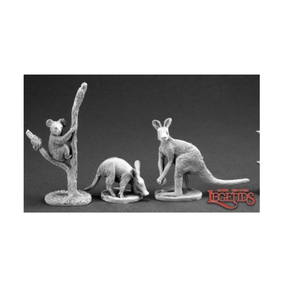 Aardvark Kangaroo Koala Dark Heaven Legends Miniature by Reaper