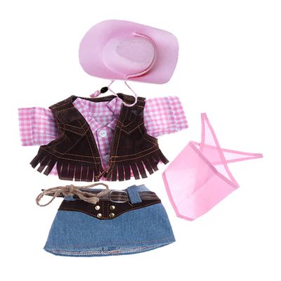Cowgirl with Pink Hat and Scarf Fits Most 8"-10" Stuffed Animals