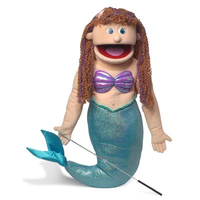 25" Mermaid, Peach Girl, Full Body, Ventriloquist Style Puppet