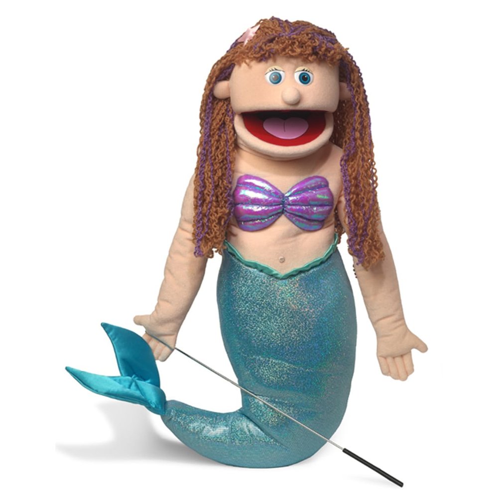 25" Mermaid, Peach Girl, Full Body, Ventriloquist Style Puppet
