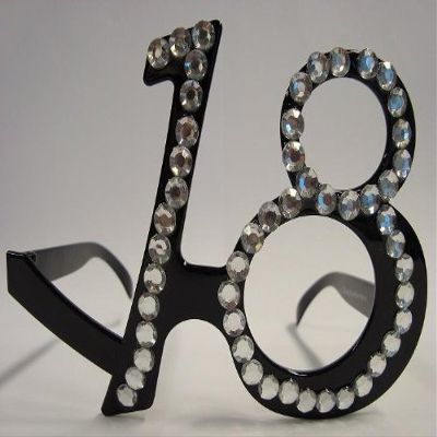 Creative Folat Glasses 18 Birthday Black Diamondframe