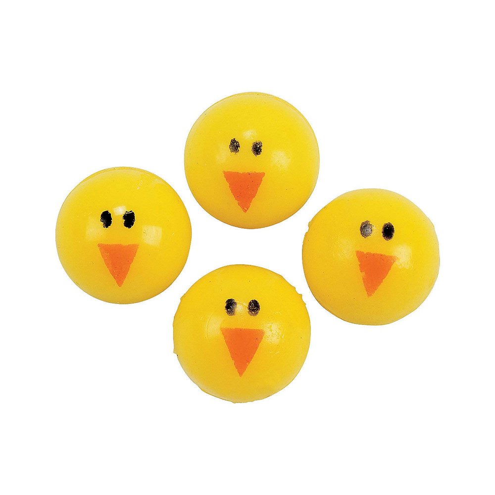 Fun Express - Chick Bouncing Ball (48pc) for Easter - Toys - Balls - Bouncing Balls - Easter - 48 Pieces