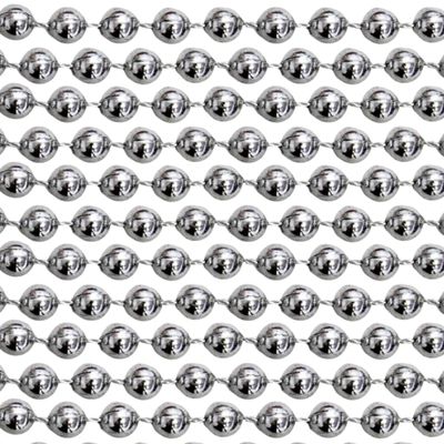 48" 18mm Round Metallic Silver Mardi Gras Beads Dozen (12 Necklaces)
