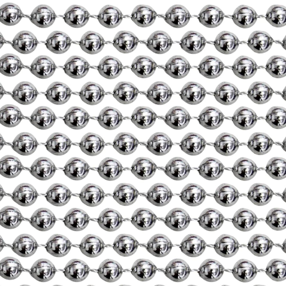 48" 18mm Round Metallic Silver Mardi Gras Beads Dozen (12 Necklaces)