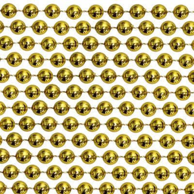 60" 18mm Round Metallic Gold Mardi Gras Beads Dozen (12 Necklaces)