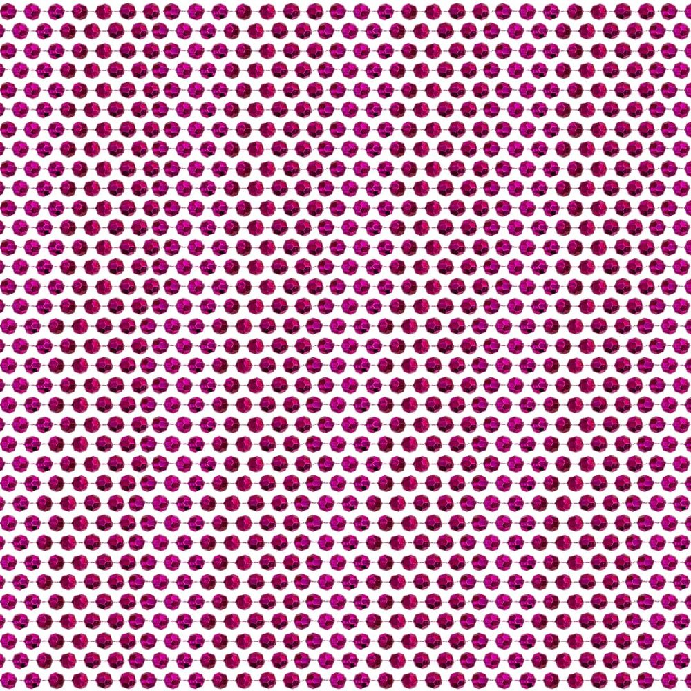48" 8mm Cut Metallic Hot Pink Mardi Gras Beads - Dozen (12 Necklaces)
