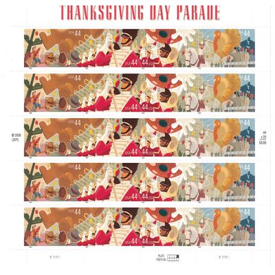 Thanksgiving Day Parade Full Sheet of 20 x 44-Cent Stamps, USA 2009, Scott 4417-4420