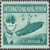 1957 1 X 3 US Postage Stamp Scott #1091 International Naval Review & Jamestown Festival view 1