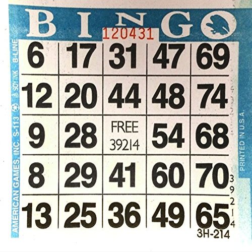 1 on Blue Bingo Paper Card Sheets (500 Sheets Per Pack) by American Games