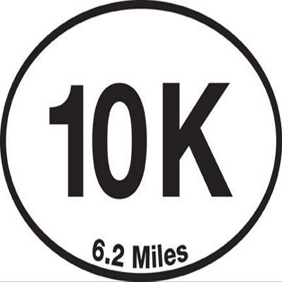 10K (6.2 Miles) Sticker (set of 4)