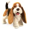 Folkmanis Basset Hound Hand Puppet , Brown, White, Black view 1