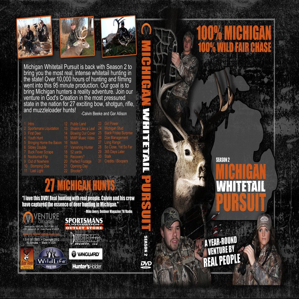 Michigan Whitetail Pursuit Season 2 Hunting DVD 100% Michigan 100% Fair Chase
