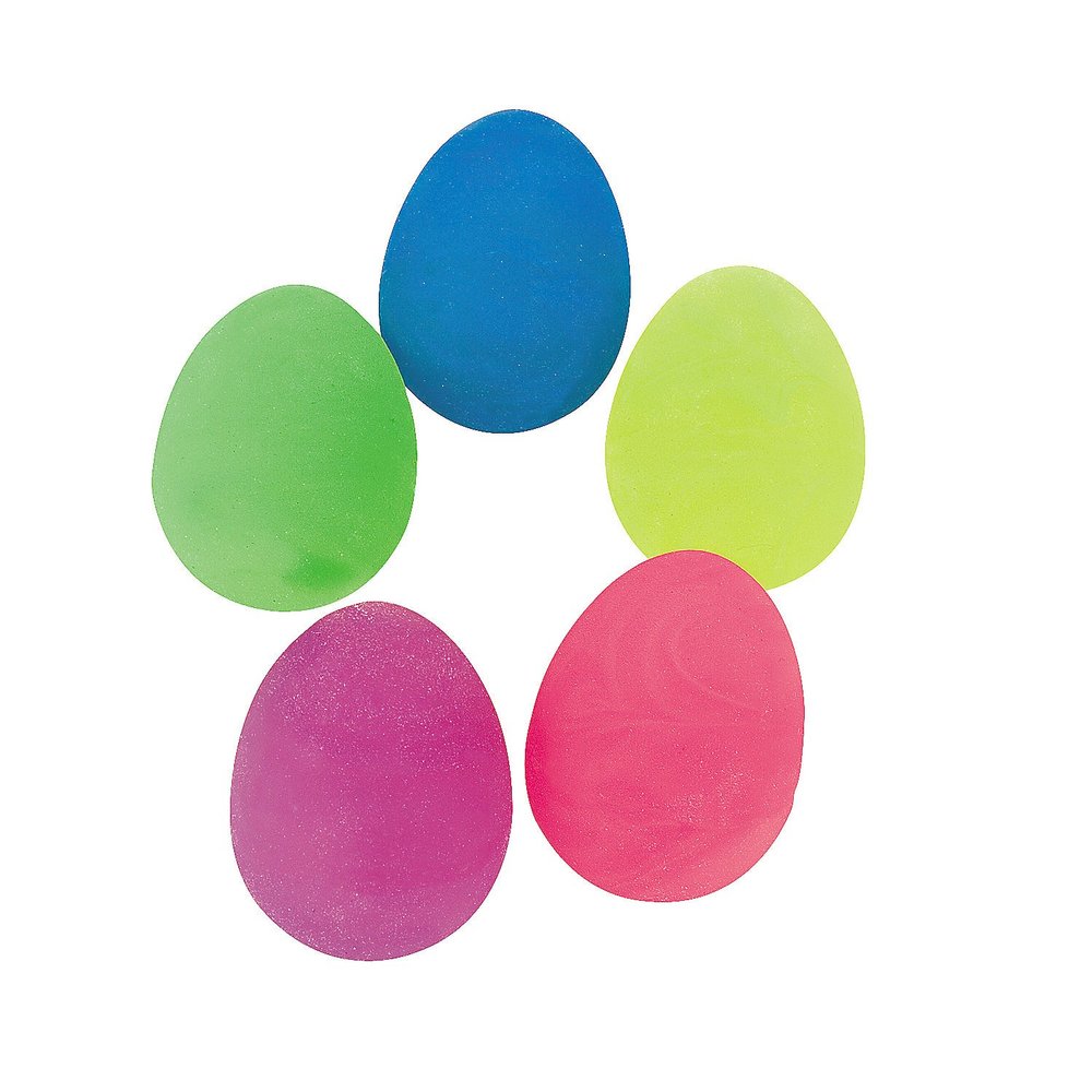 Fun Express - G-I-D Swirl Egg Balls for Easter - Toys - Balls - Bouncing Balls - Easter - 12 Pieces