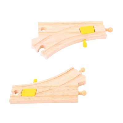 Bigjigs Rail Mechanical Switches (Pack of 2) - Other Major Wooden Rail Brands are Compatible