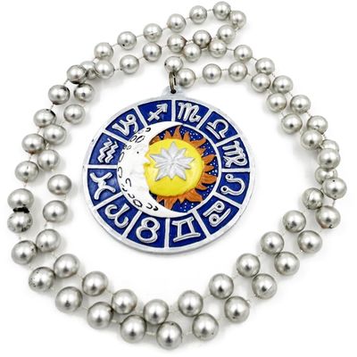 Astrology Mardi Gras Bead Necklace Zodiac Sign