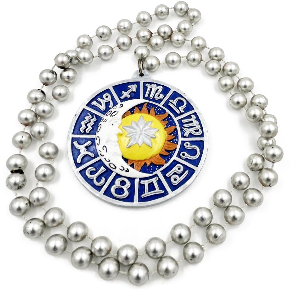 Astrology Mardi Gras Bead Necklace Zodiac Sign