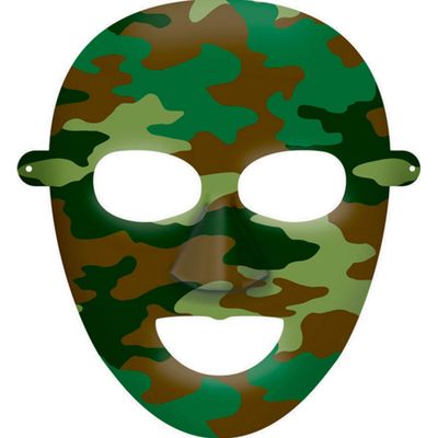 Adventurous Camouflage Paper Masks Birthday Party Favours Accessory,7.3" x 6.5", Pack of 8.