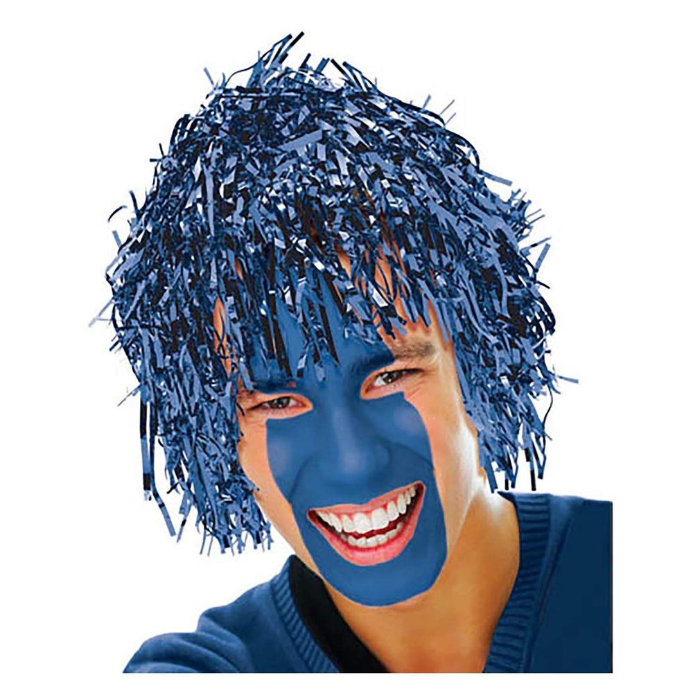 Amscan Fun Tinsel Wig Funny Costume Party Headwear, Blue, 10 x 3.6"