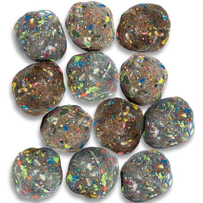 Fun Express Rubber Rock Bouncing Balls - (12 Pieces.) Rubber. 1 1/2" (38mm)