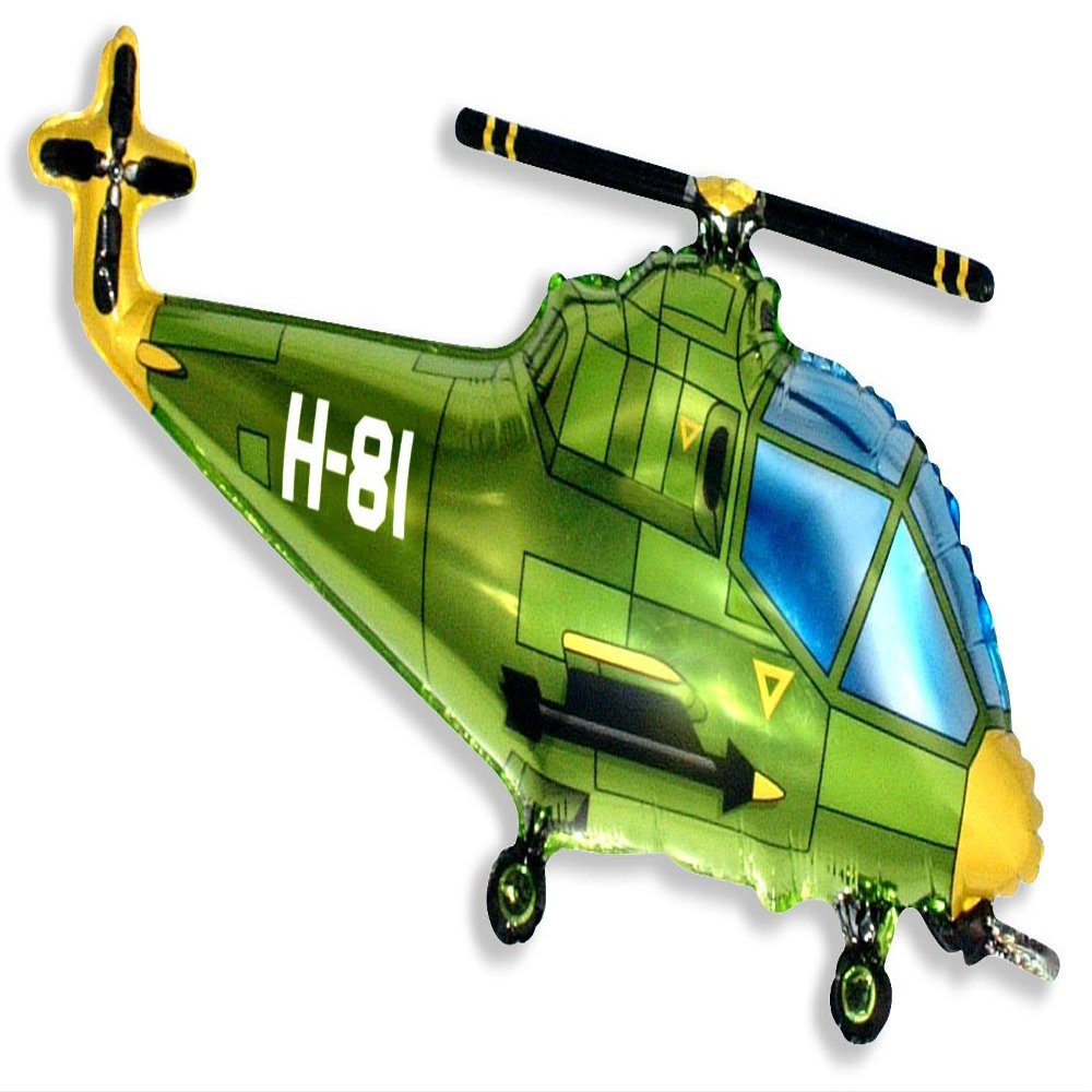 38" Helicopter Balloon Green
