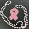 Cancer Pink Ribbon Mardi Gras Bead Necklace Awareness view 4