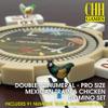 CHH Double 12 Numeral Pro Size Mexican Train & Chicken Domino Set  Aluminum Carrying Case  Complete Set with Plastic Hub, Train Markers, and Chicken Foot Markers view 2