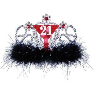 Light-Up Silver "21" Plastic Tiara
