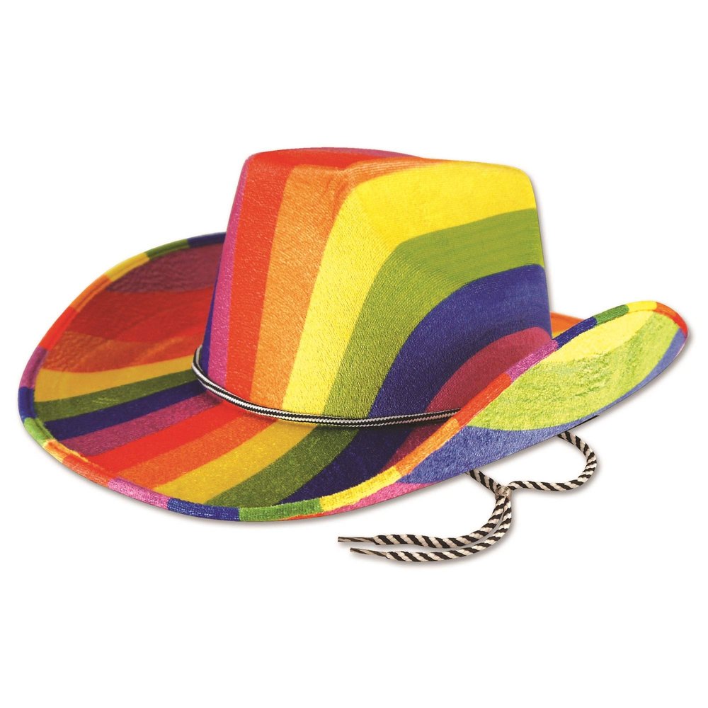 Bristol Novelty Multicolor Cowboy Hat, 1 Pc. - Vibrant Rainbow Design, Perfect Accessory for Festivals, Parties, Festivals, Pride, & Everyday Fashion
