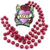Red Rose Heart Tattoo Mardi Gras Bourbon Street Mardi Gras Beads New Orleans Bayou Lousianna Cajun Creole Party view 1