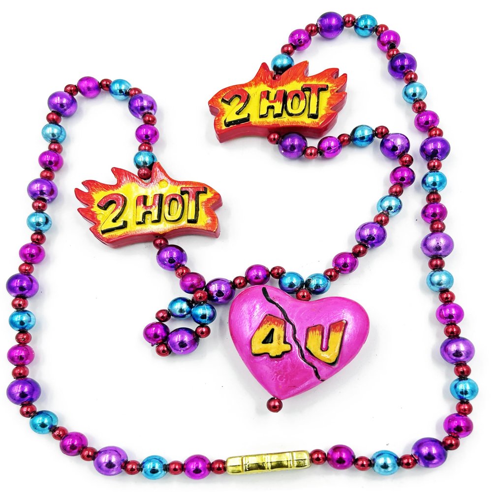 2 Hot for U Beads Necklace New Orleans Mardi Gras Spring Break Cajun Carnival Festival