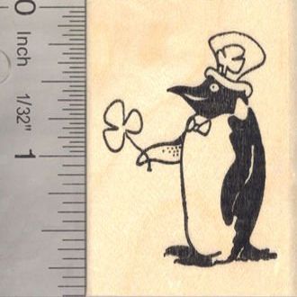 St. Patrick's Day Penguin with Shamrock