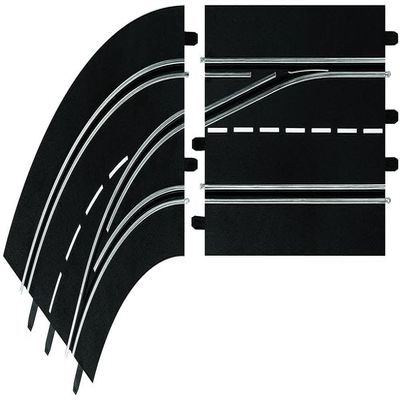 Carrera 30363 Left Curve Lane Change Out to in Track Section add on Expansion Accessory Part Compatible with Digital 132 and 124 Slot car Tracks