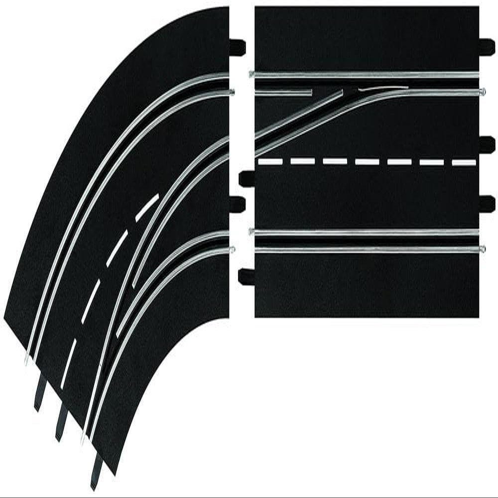 Carrera 30363 Left Curve Lane Change Out to in Track Section add on Expansion Accessory Part Compatible with Digital 132 and 124 Slot car Tracks