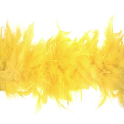Trimits Marabou Feather Boa Fancy Dress for Parties, Festivals, Pride, Hen Do, Stag Do, Halloween, Christmas, Yellow, 1.8m x 12cm