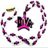 Diva Necklace New Orleans Mardi Gras Bead Necklace Spring Break Cajun Carnival Festival view 1