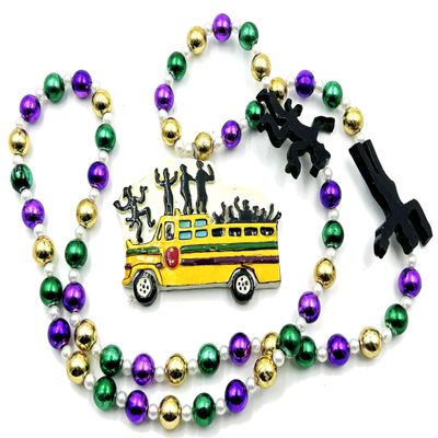 Griffin Trader Party Bus Mardi Gras Bead Necklace Spring Break Cajun Carnival Festival New Orleans Beads