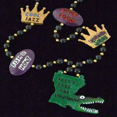 Pass a Good Time Lousianna Mardi Gras Bead Necklace Spring Break Cajun Carnival Festival New Orleans Beads