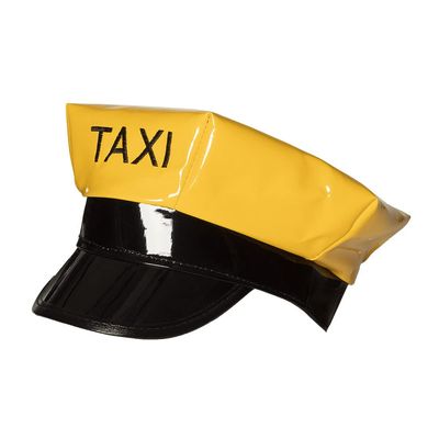 Boland 01346 Taxi Hat, One Size, Yellow/Black, Hat in Patent Look, Taxi Driver, Costume, Carnival, Theme Party