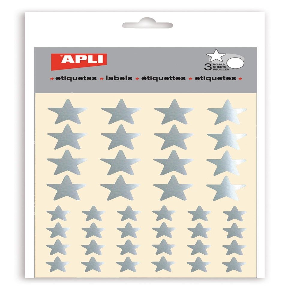 APLI Stickers Star Silver Bag with 3 Blades
