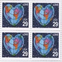 Love Stamps set 4 x 29 cent US Postage stamps #2535