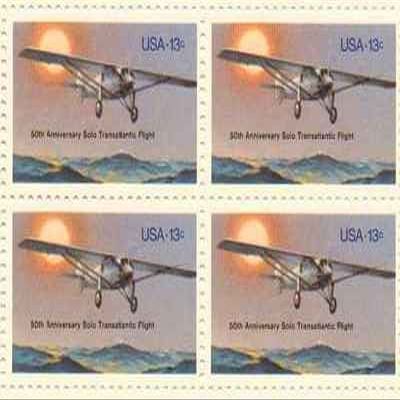 50 Years Solo Transatlantic Flight Set of 4x13 Cent US Postage Stamps Scot 1710
