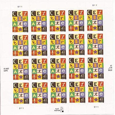 2007 Celebrate Sheet of Twenty 41 Cent US Postage Stamps Scott 4196