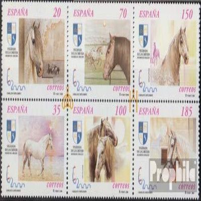Spain 3556-3561 Six Block (Complete.Issue.) unmounted Mint/Never hinged ** MNH 2000 Stamp Exhibition (Stamps for Collectors) Horses/Zebras