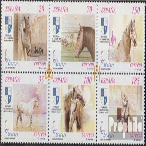 Spain 3556-3561 Six Block (Complete.Issue.) unmounted Mint/Never hinged ** MNH 2000 Stamp Exhibition (Stamps for Collectors) Horses/Zebras