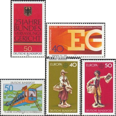 FRD (FR.Germany) 879,880,881,890-891 (Complete.Issue.) fine Used/Cancelled 1976 Bvg, EGKS, Monorail, Europe (Stamps for Collectors) Trains/Railway/funicular