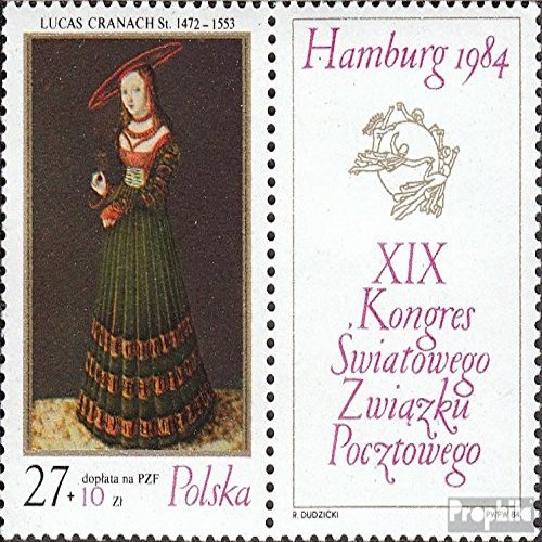 Poland 2920Zf with zierfeld (Complete.Issue.) unmounted Mint/Never hinged ** MNH 1984 Universal Postal Congress (Stamps for Collectors) Painting