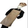 CHEFSKIN Beige Sand Set Apron + Hat Chef Small Fits Kids 2-8 view 2