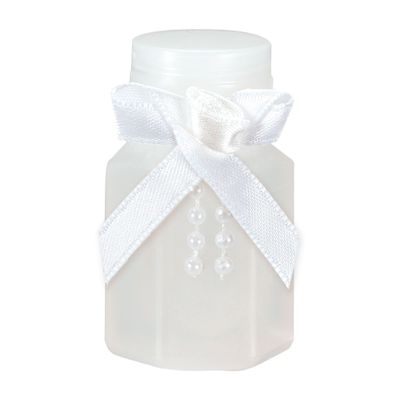 Elegant White Pearl & Ribbon Wedding Bubbles - 2.06" x 1.13" (24 Count) - Perfect For Bridal & Reception Celebrations