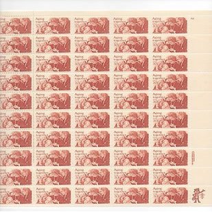 Aging Together Sheet of 50 x 20 Cent US Postage Stamps Scott 2011